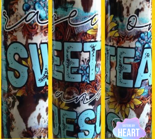 Raised on Sweet Tea & Jesus 20 oz tumbler