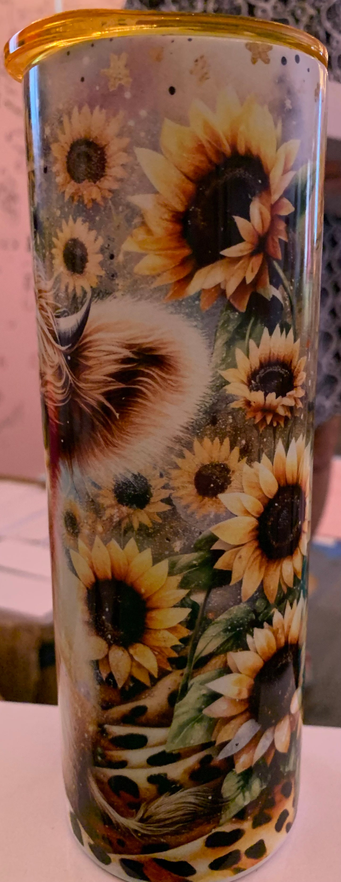 Sunflower heifer 20 oz tumbler set